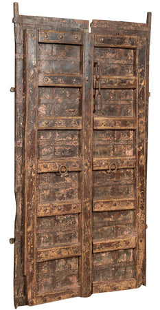 Biscottini Porta in legno massello e ferro da interno o da esterno vecchia e antica medievale scorrevole