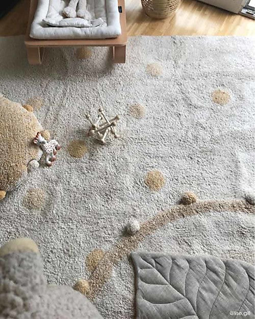 Tappeto Lavabile Hippy Dots - Miele - Cotone (120 cm x 160cm) Lorena Canals