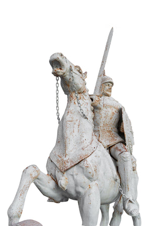 Biscottini Biscottini Statua Guerriero a cavallo ghisa bianca anticata 260x120x380 Arredo