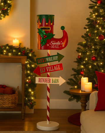 Casella posta natalizia con luce led e segnali per decorazioni natalizie