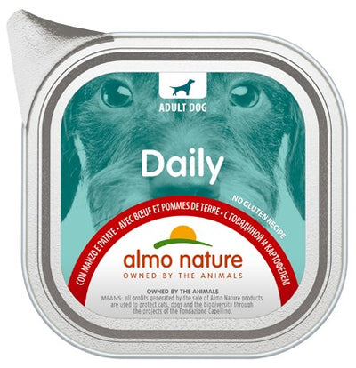 Almo Nature Daily Vaschetta gusto Manzo e Patate per Cani Adulti