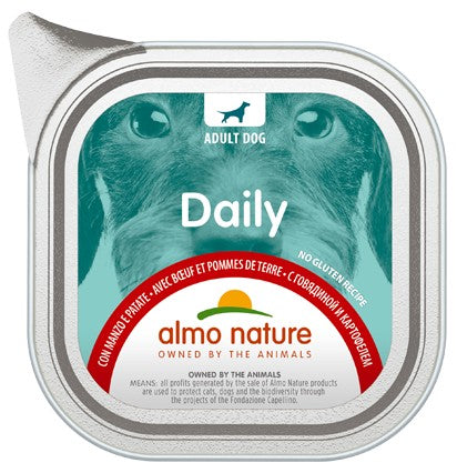 Almo Nature Daily Vaschetta gusto Manzo e Patate per Cani Adulti
