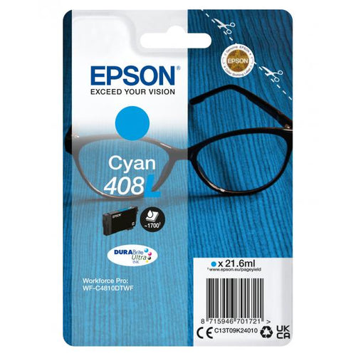 Epson 408L - 21,6 ml - ciano - originale - confezione in blister