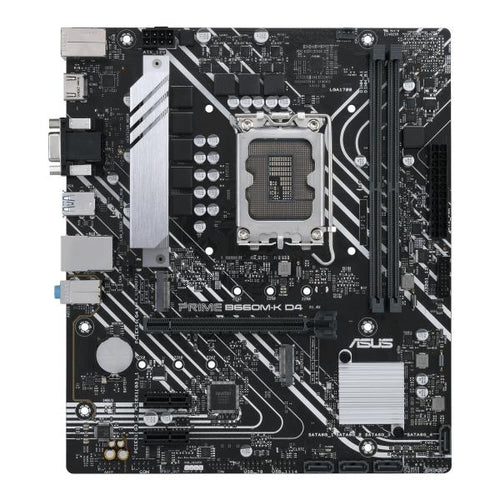 Scheda madre Asus PRIME B660M-K D4 - Supporto processori Intel Socket 1700 12th e 13th Gen Intel Core, Pentium Gold and Celeron - Ram 2x DDR4 - Hdmi, Vga - RAID 0,1,5,10 - 8x Usb3.2 / 6x Usb2.0