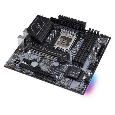 Scheda madre AsRock H670M Pro RS - Supporto processori Intel Socket 1700 12th Gen Intel Core - Ram 4x DDR4 - Hdmi, DisplayPort - RAID 0,1,5,10 - 8x Usb3.2 / 2x Usb2.0 - GLan - Audio HD - Micro-ATX
