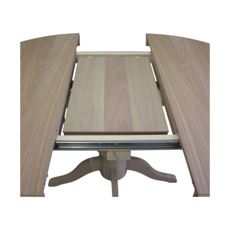 MOBILI 2G - TAVOLO ROTONDO ALLUNGABILE LEGNO GREZZO DIAMETRO 100X100H.80