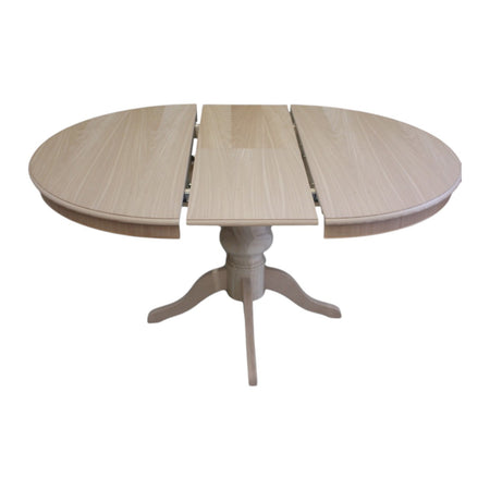 MOBILI 2G - TAVOLO ROTONDO ALLUNGABILE LEGNO GREZZO DIAMETRO 100X100H.80