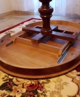 MOBILI 2G - TAVOLO ROTONDO ALLUNGABILE LEGNO GREZZO DIAMETRO 100X100H.80