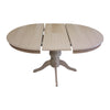 TAVOLO ROTONDO ALLUNGABILE LEGNO GREZZO DIAMETRO 120X120H.80