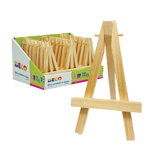 Display 24 Pz Mini Cavalletto In Legno 7Cm X Altezza 12Cm Deco