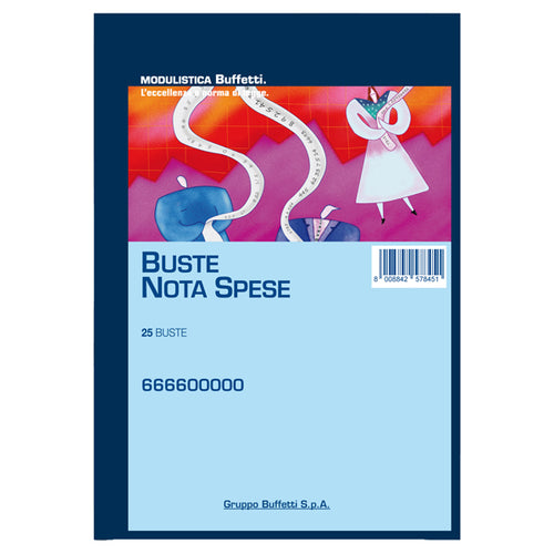 Blocco Buste-Nota Spese 25 Buste Staccabili 23X16Cm Data Ufficio