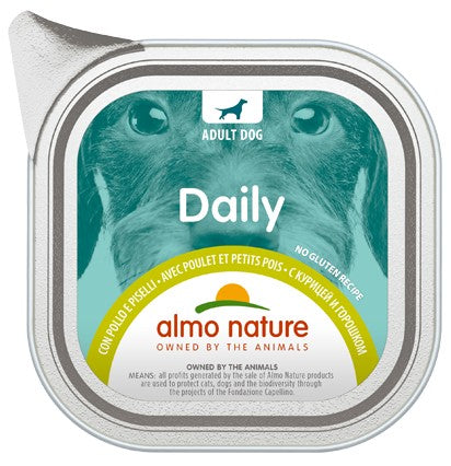 Almo Nature Daily Vaschetta gusto Pollo e Piselli per Cani Adulti