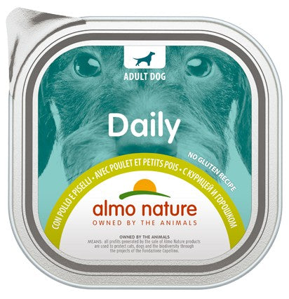 Almo Nature Daily Vaschetta gusto Pollo e Piselli per Cani Adulti