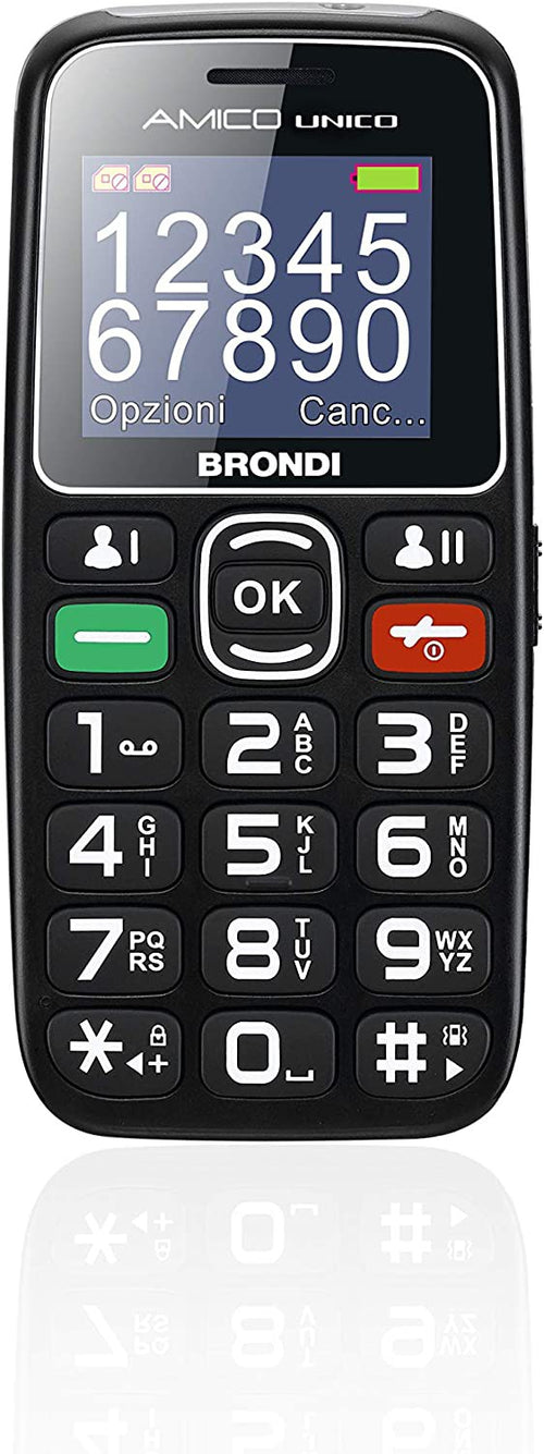 brondi amico unico telefono cellulare  nero