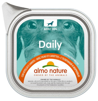 Almo Nature Daily Vaschetta gusto Vitello e Carote per Cani Adulti