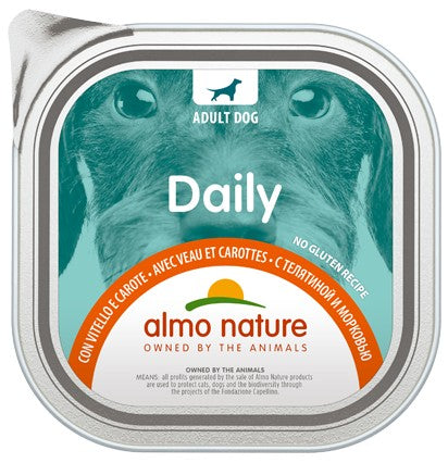 Almo Nature Daily Vaschetta gusto Vitello e Carote per Cani Adulti