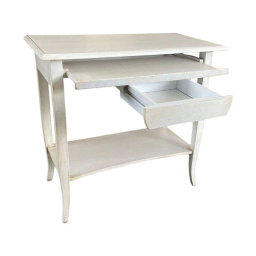 MOBILI 2G - SCRIVANIA 1 CASSETTO LEGNO SHABBY BIANCO ANTICATO 85x49x79