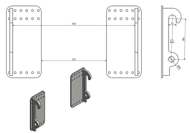 Attacchi sollevatore telescopico tipo Manitou