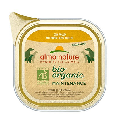 Almo Nature Bio Organic Maintenance Vaschetta gusto Pollo per Cani Adulti