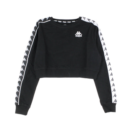 KAPPA Felpa Girocollo Corta Donna Banda Ays Black/white da donna