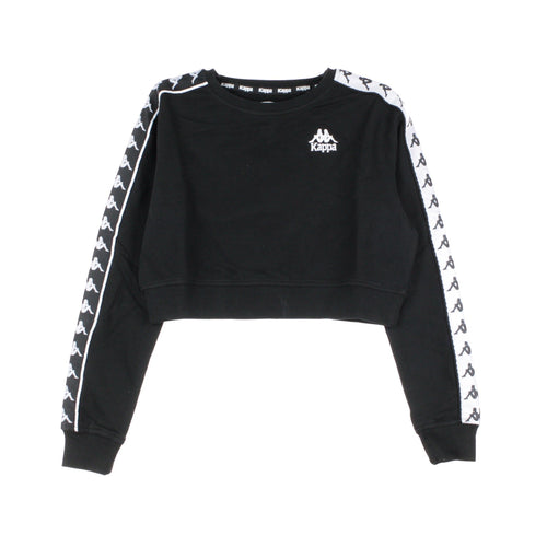 KAPPA Felpa Girocollo Corta Donna Banda Ays Black/white da donna