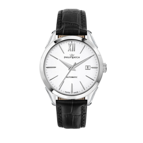 Orologio PHILIP WATCH uomo Roma Automatico pelle nero / bianco