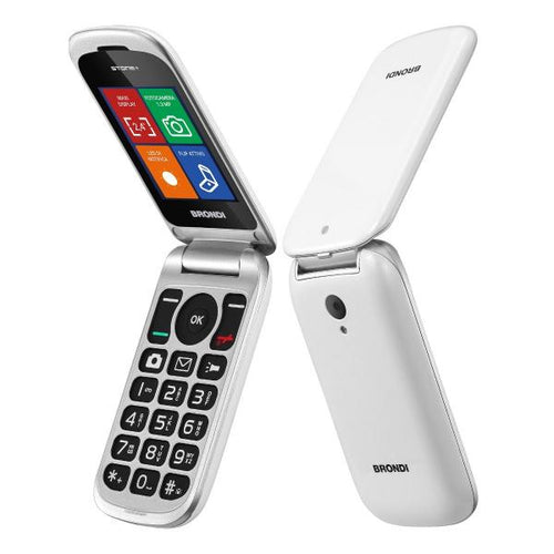 BRONDI STONE+ (BIANCO) - TELEFONO CELLULARE PER ANZIANI - TORCIA - FOTOCAMERA