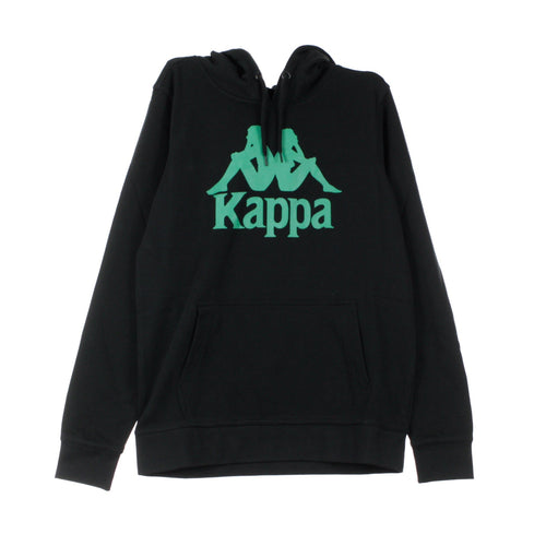 KAPPA Felpa Cappuccio Uomo Authentic Zimim Black/green da uomo