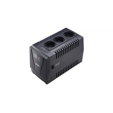Regolatore automatico di tensione R1 USB 600VA con 3 Prese Schuko Nero