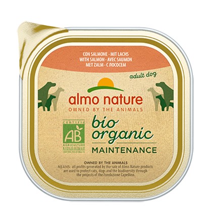 Almo Nature Bio Organic Maintenance Vaschetta gusto Salmone per Cani Adulti