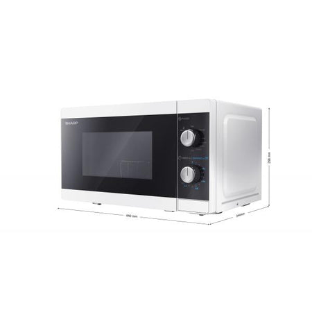 SHARP YC-MG01E-W - FORNO A MICROONDE 20L - 800W - CONTROLLO ANALOGICO - GRILL - 5 LIVELLI DI POTENZA - BIANCO