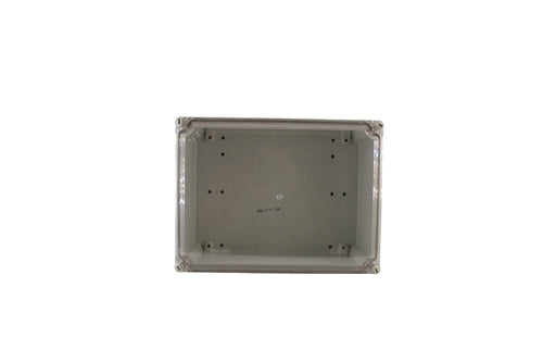 Cassetta stagna IP44 con pareti lisce in poliestere caricato vetro con coperchio trasparente tipo CC-23