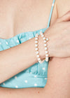 Bracciale two-rows perle bianche