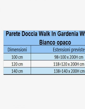 Parete Doccia Walkin Anticalcare 8mm H200 profilo Bianco Opaco Lucido GARDENIA