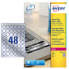 Poliestere Adesivo L6129 Argento 20Fg A4 D 30Mm(48Et/Fg Laser Avery