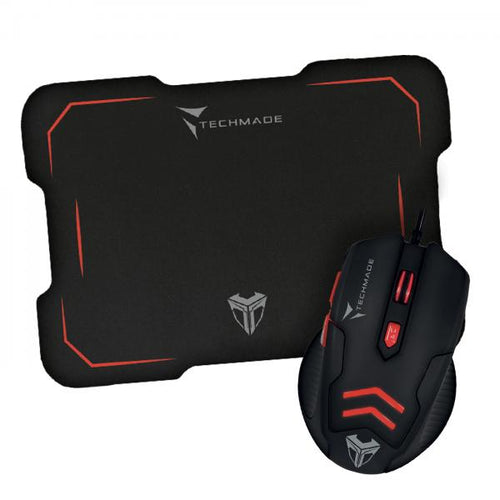 Mouse + Pad Gaming Techmade TM-M016 - Usb - Rosso
