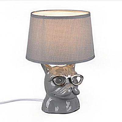 Abat-jour camerette Trio litghting DOSY R50231011 E14 LED ceramica paralume tessuto lampada tavolo dog grey
