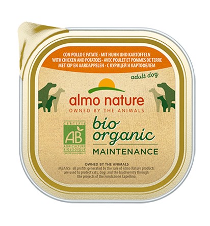 Almo Nature Bio Organic Maintenance Vaschetta gusto Pollo e Patate per Cani Adulti