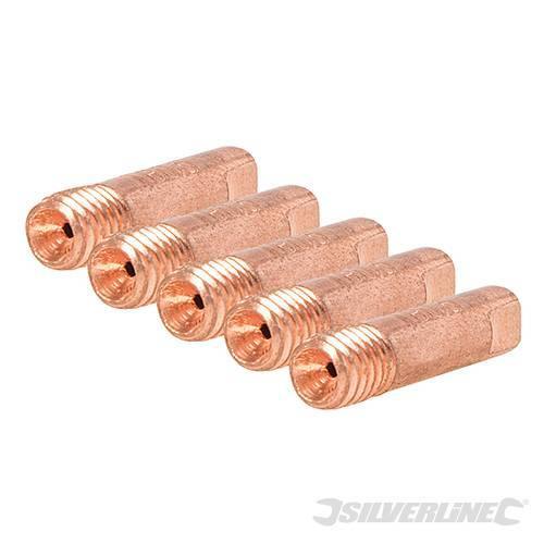 Silverline Punte in rame M6 per saldatore  0,6 - 0,8 - 1,0 mm MIG 5 pezzi Silverline
