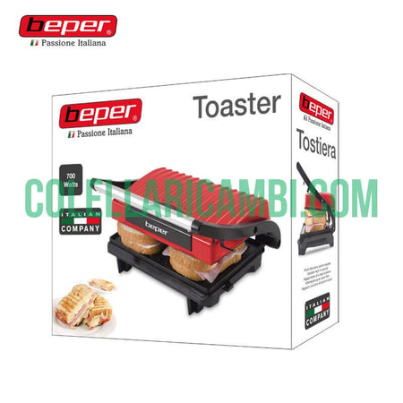 Tostiera Deluxe Elettrica con Piastra Regolabile 700W Beper