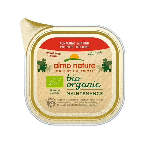 Almo Nature Bio Organic Maintenance Vaschetta gusto Manzo per Gatti Adulti 85gr