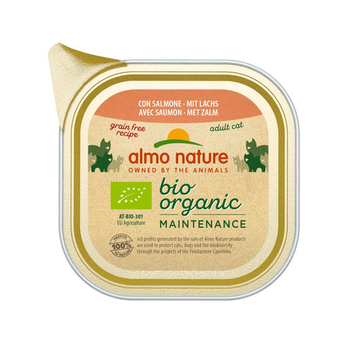 Almo Nature Bio Organic Maintenance Vaschetta gusto Salmone per Gatti Adulti 85gr