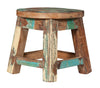 Biscottini PANCHETTO ROTONDO IN LEGNO VECCHIO RICICLATO DI TEAK dimensioni lunghezza