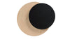 Applique 1 Luce A Disco Con Base In Legno Naturale E Acciaio Nero