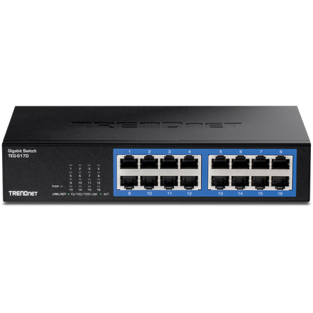 Trendnet TEG-S17D switch di rete Gigabit Ethernet [10/100/1000] Nero (16-PORT GIGABIT DESKTOP SWITCH - GIGABIT DESKTOP SWITCH/W METAL)