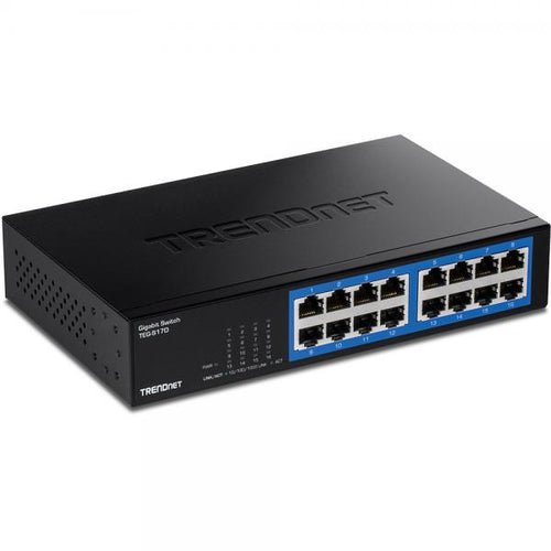 Trendnet TEG-S17D switch di rete Gigabit Ethernet [10/100/1000] Nero (16-PORT GIGABIT DESKTOP SWITCH - GIGABIT DESKTOP SWITCH/W METAL)