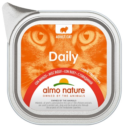 Almo Nature Daily Vaschetta gusto Manzo Gatti Adulti 100gr