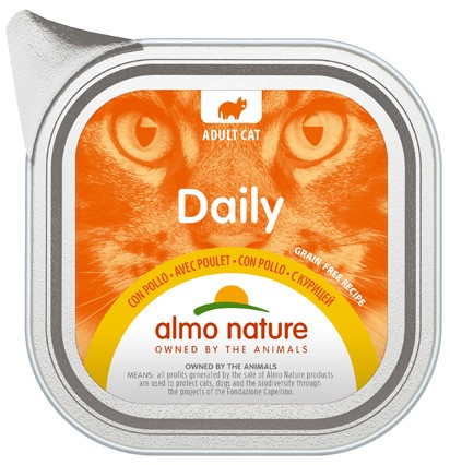 Almo Nature Daily Vaschetta gusto Pollo Gatti Adulti 100gr