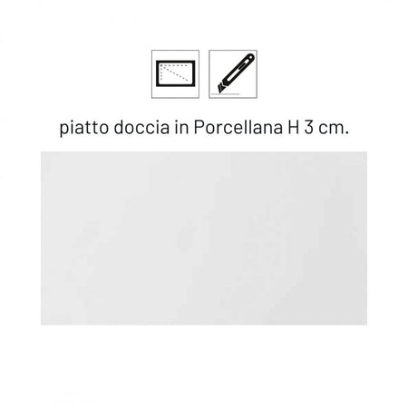Piatto Doccia Porcellana Bianco Cotone Opaco H3cm FLAT