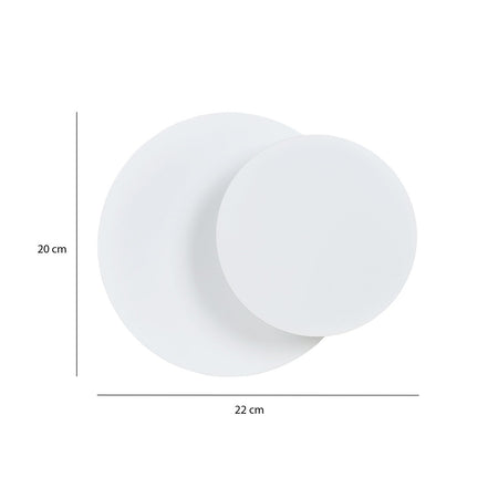 Applique 1 Luce A Disco Con Base In Acciaio Bianco